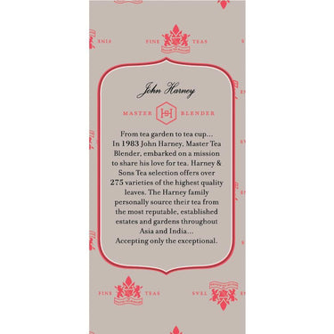 Harney & Sons Premium Tea, Organic Rooibos Herbal Tea, Individually Wrapped Tea Bags, 20/box